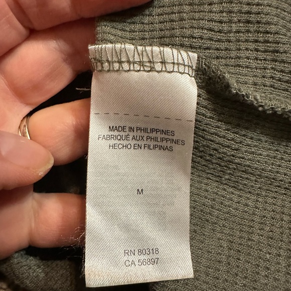 Lucky Brand Thermal Knit Long Sleeve Leopard Print Top Shirt Green Women… - Picture 6 of 7